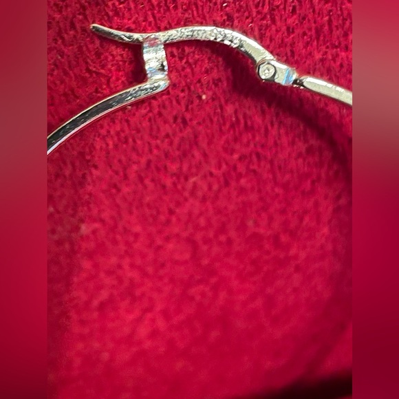 Big .925 Sterling Silver Hoop Earrings with open hoop & post Wide 5mm boho style - Picture 7 of 11